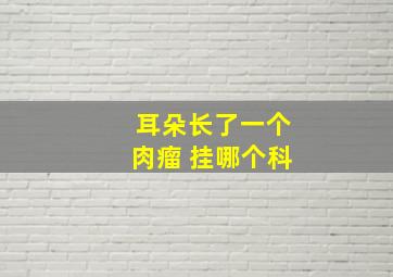 耳朵长了一个肉瘤 挂哪个科